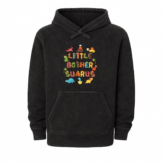 Brother Saurus | Dinosaur Birthday | Birthday Mineral Wash Hoodies