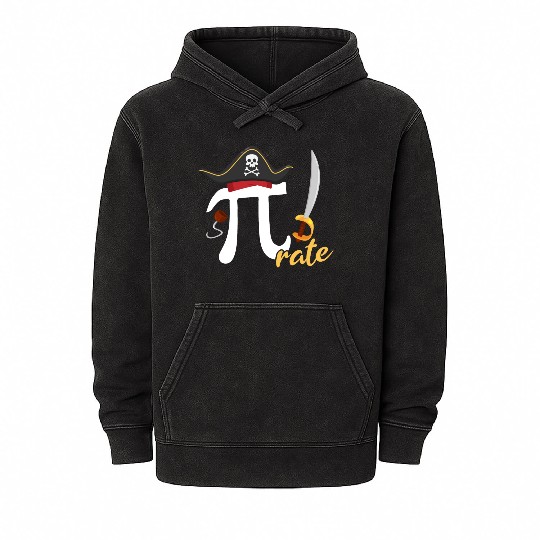 3.14 Girls Boys Pirate Pi Symbol Mineral Wash Hoodies