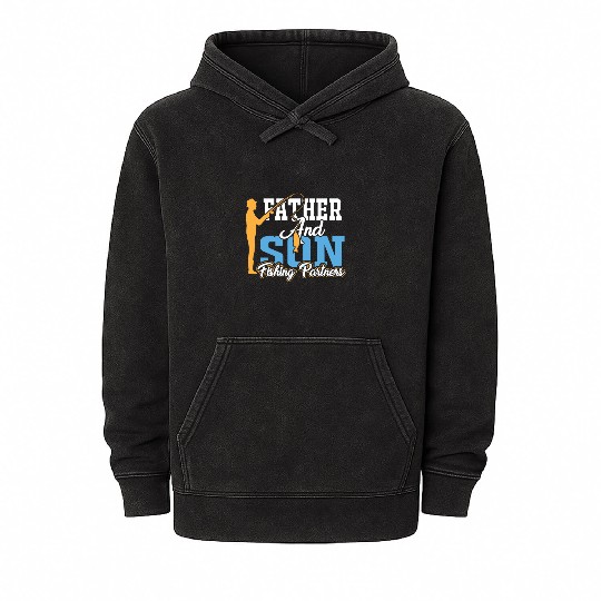 Father and son fishing partner for life Mineral Wash Hoodies