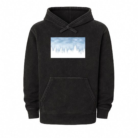 Christmas Winter Wonderland Snow Night Mineral Wash Hoodies