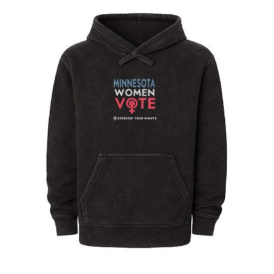 Minnesota Women Vote Voter 2022 Election Feminist Mineral Wash Hoodies