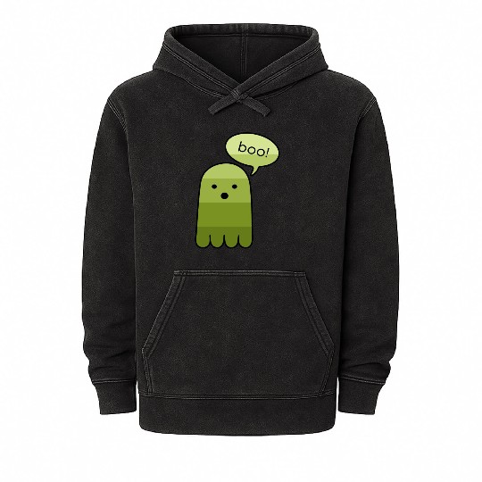 Army Green Boo Ghost Halloween Mineral Wash Hoodies