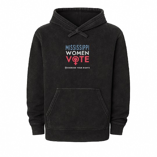 Mississippi Women Vote Voter 2022 Election Mineral Wash Hoodies