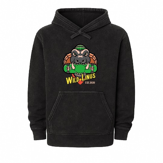 Skating Crocodile by Wild Linus Germany Mineral Wash Hoodies