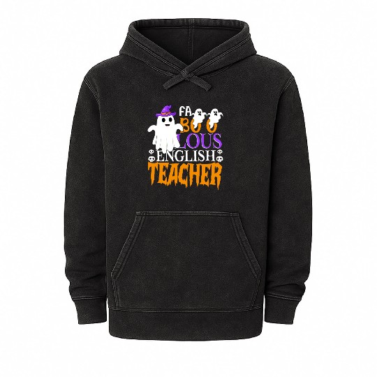 Faboolous English Teacher Halloween Teachers Gifts Mineral Wash Hoodies