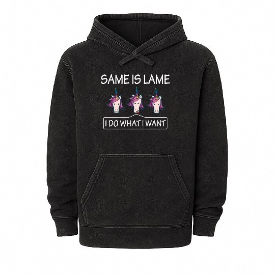 LGBT Same Is Lame Rainbow Unicorn Gift Mineral Wash Hoodies