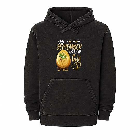 In September We Wear Gold Childhood Cancer Mineral Wash Hoodies
