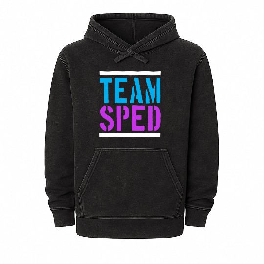 Special Education Teacher Team Sped Mineral Wash Hoodies