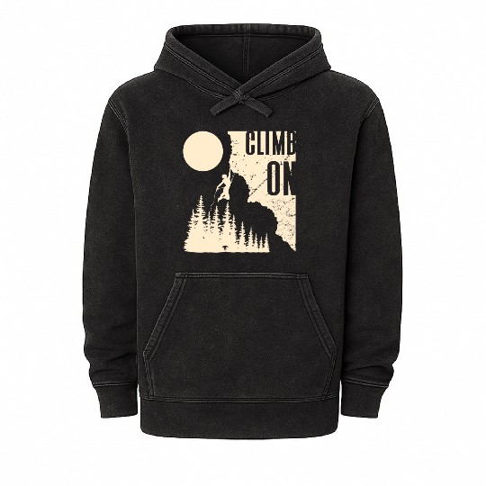 Climbing Mountaineering Climber Mountains Hiking Mineral Wash Hoodies