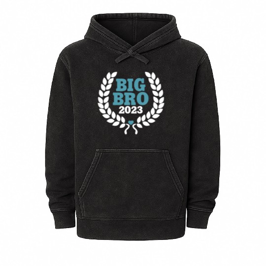 Big Bro 2023 - Big Brother Baby Birth Boy Gift Mineral Wash Hoodies