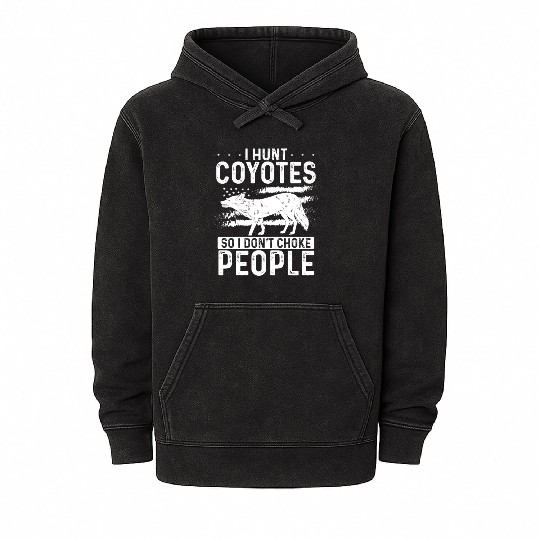 Coyote Trapping Coyote Hunting Yote Hunting Gift Mineral Wash Hoodies