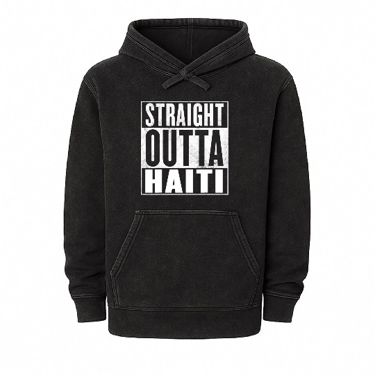 Haiti Straight Outta Haiti Mineral Wash Hoodies