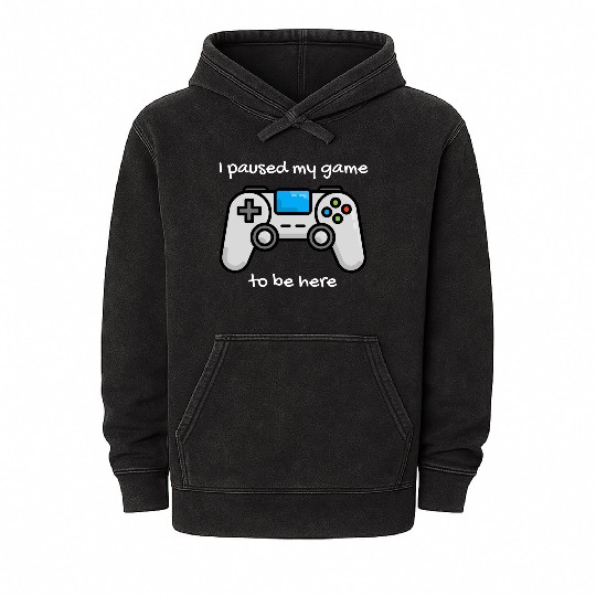 I Paused My Game to Be Here Mineral Wash Hoodies