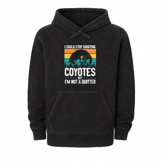Coyote Trapping Coyote Hunting Yote Hunting Gift Mineral Wash Hoodies