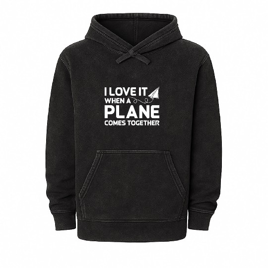 Airline Pilot Pun Plane Together Aircraft Pilot Mineral Wash Hoodies