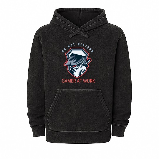 Do Not Disturb Gamer At Work-Gaming Lover Mineral Wash Hoodies
