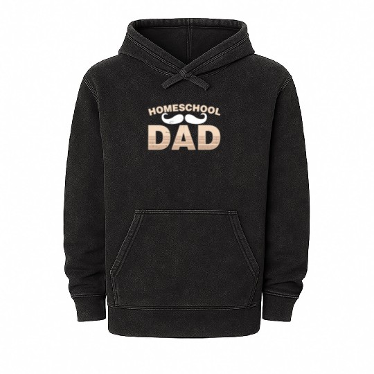 Homeschool Dad Father Homeschooling Daddy Mineral Wash Hoodies