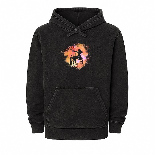 Sagittarius Zodiac Mineral Wash Hoodies