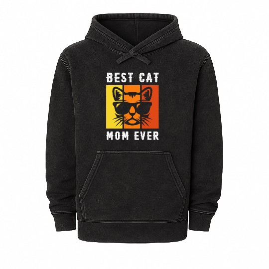 Cat Mom Mineral Wash Hoodies
