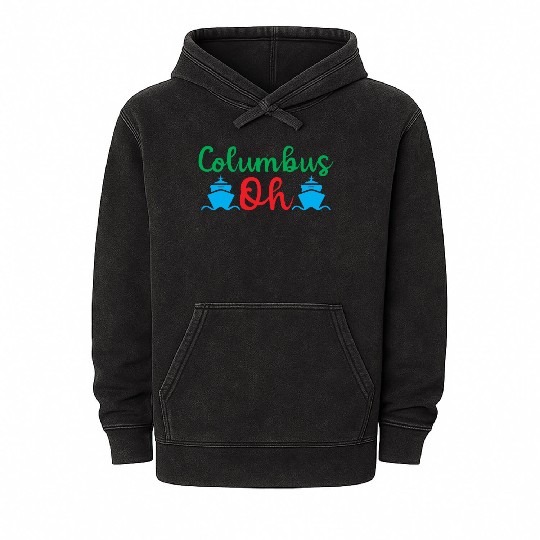 Happy Columbus Day classic Mineral Wash Hoodies