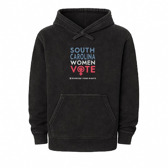 South Carolina Women Vote Voter 2022 Election Mineral Wash Hoodies