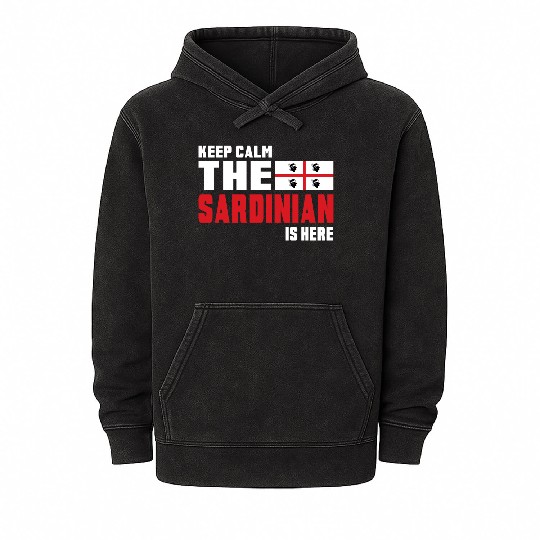 Keep Calm Sardinia flag design Mineral Wash Hoodies
