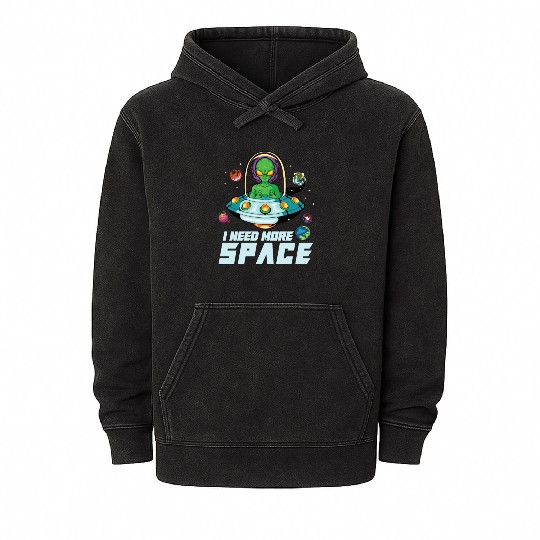 Alien Extraterrestrial Area 51 UFO Space Geek Gift Mineral Wash Hoodies