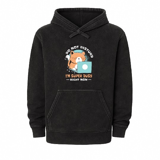 Working Busy Cat Employee Cat Owner Worker Mineral Wash Hoodies