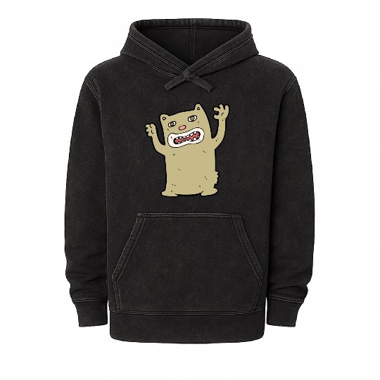 funny catzilla, cat lover Mineral Wash Hoodies