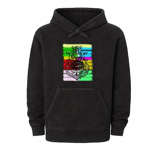 Anchor nice sailing ship anchor Mineral Wash Hoodies