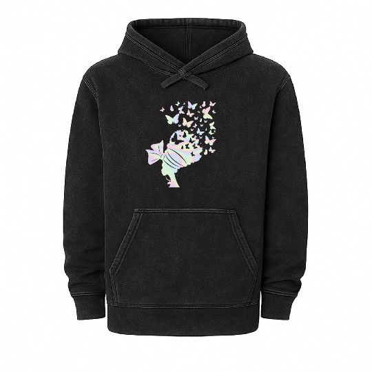 Queen Pastel Women Butterfly Lover Mineral Wash Hoodies