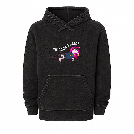 Unicorn police Mineral Wash Hoodies