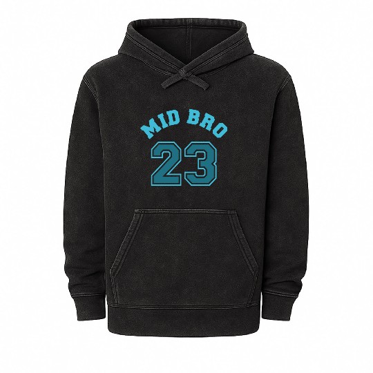 Mid Bro 2023 - Middle Brother Baby Birth Boy Mineral Wash Hoodies