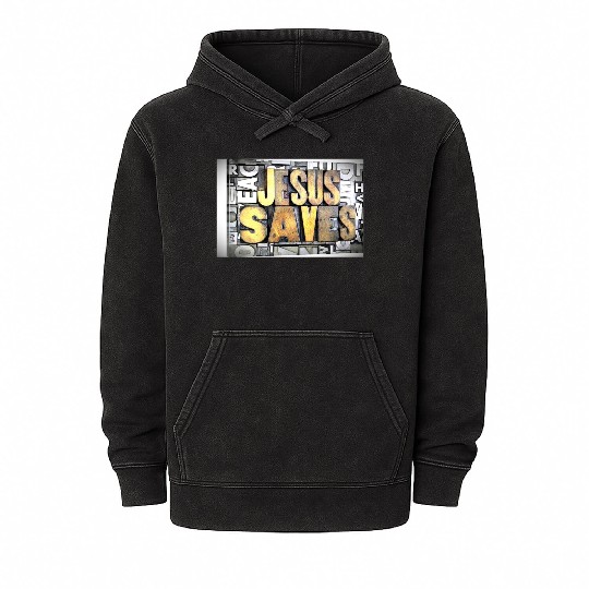 jesus saves Mineral Wash Hoodies