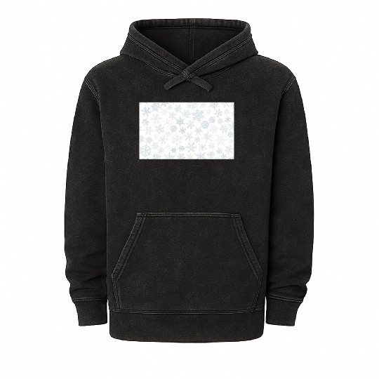 Christmas Snowflakes Pattern Grey White Mineral Wash Hoodies