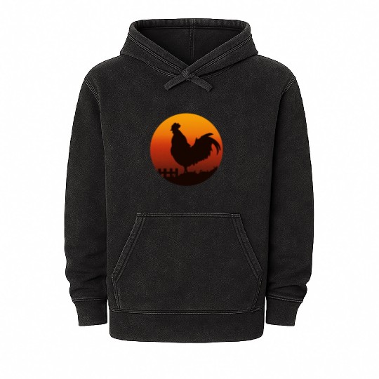 Chickens Rooster Farmer Fowl Hen Cockerel Chick Mineral Wash Hoodies
