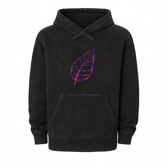 Leaf icon nature pink Mineral Wash Hoodies