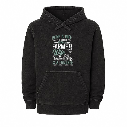 Farming Farmer Wife Tractor Mineral Wash Hoodies