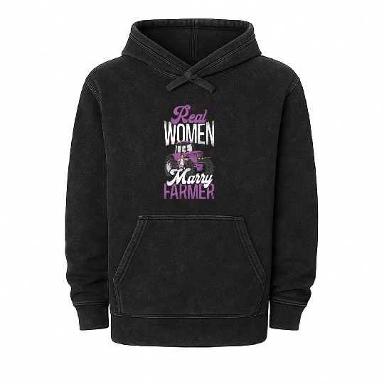 Farming Farmer Husband Wife Mineral Wash Hoodies