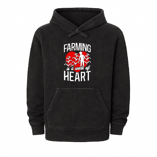 Farming Farmer Girl Heart Farming Mineral Wash Hoodies