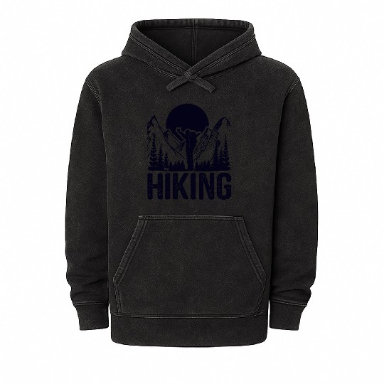 Hiking Go Mountaineering Hiking Tour Hiking Day Mineral Wash Hoodies