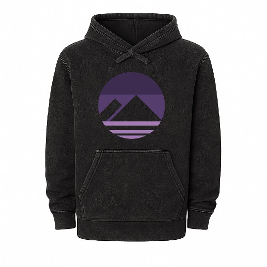 Purple Mountain Aesthetic Nature Grunge Mineral Wash Hoodies