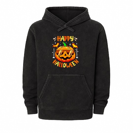 Trick Or Treat Funny Halloween Costume Pumpkin Mineral Wash Hoodies