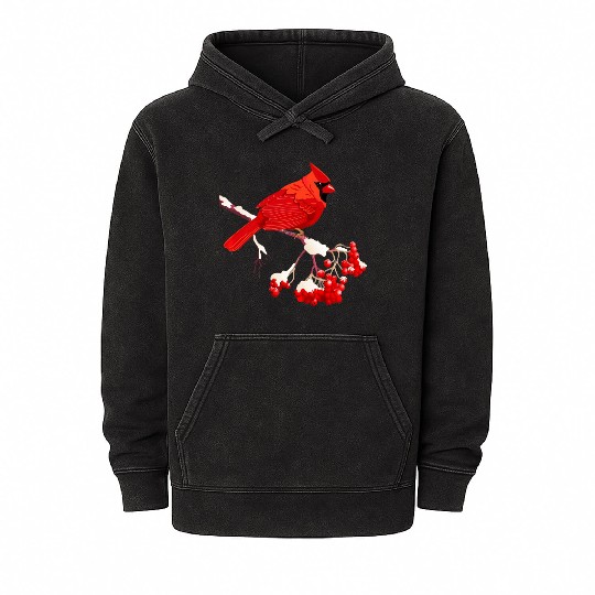 Awesome Red Cardinal Birds Gift Nature Lover Funny Mineral Wash Hoodies