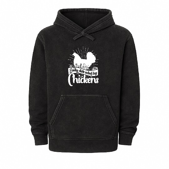 Chickens Rooster Chicken Farmer Hen Poultry Cock Mineral Wash Hoodies