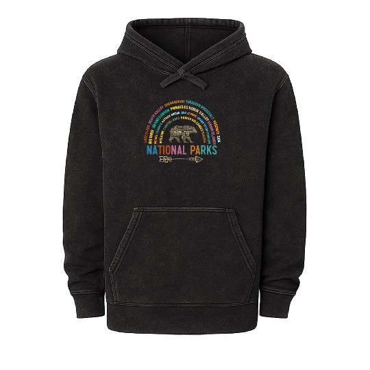 US National Parks, National Park, Denali, Redwood Mineral Wash Hoodies