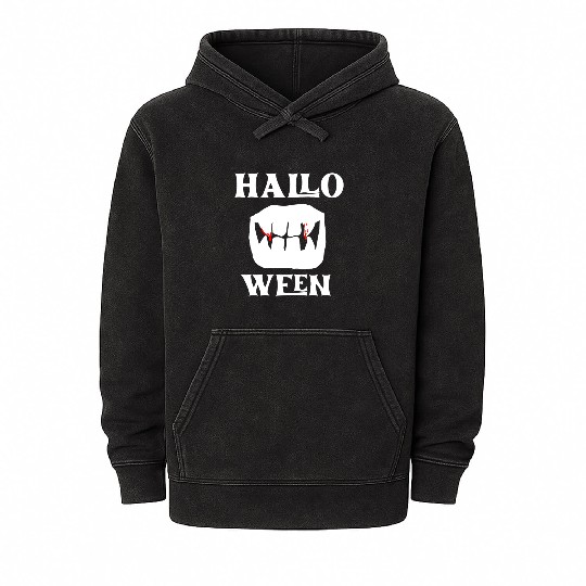 Mouth of a vampire - halloween Mineral Wash Hoodies