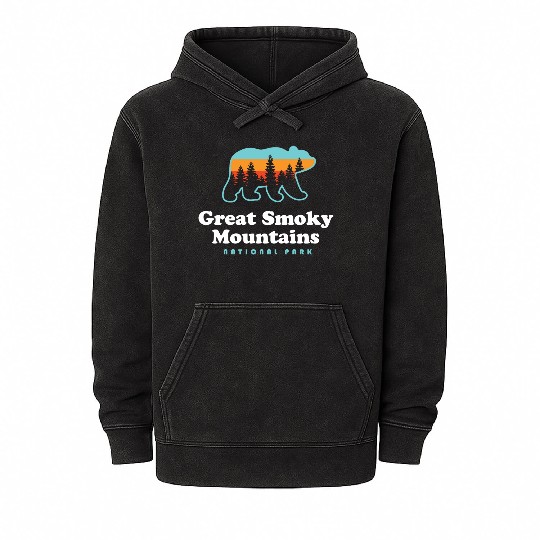 Great Smoky Mountains Bear Great Smoky Mountains Mineral Wash Hoodies