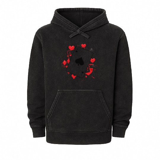 Ace of Spades Playing Card Mineral Wash Hoodies