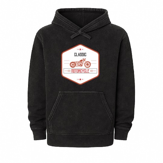 Classic Motorcycle Mineral Wash Hoodies